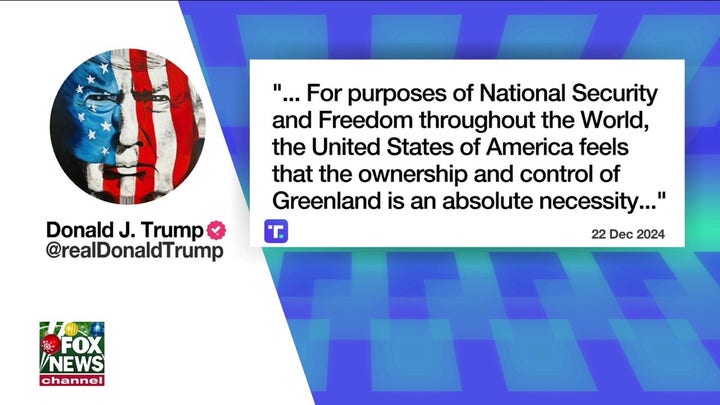 Trump says ownership of Greenland is 